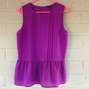 Fuchsia Forever 21 sleeveless peplum blouse
